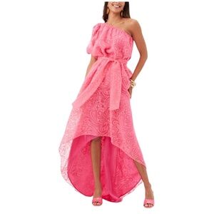 Trina Turk Afloat Pink One Shoulder Dress NWT